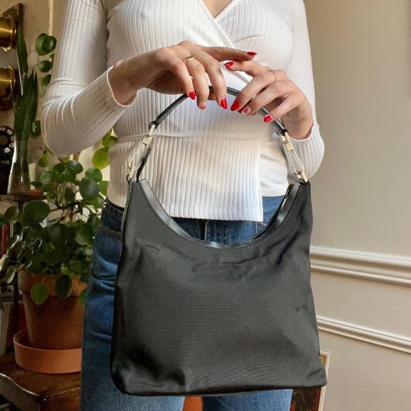 Authentic Gucci Shoulder Bag, Nylon + Leather, Vintage 90s / Y2K, Baguette Style - Picture 8 of 10